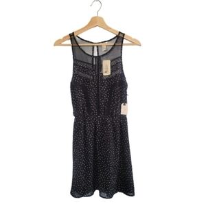 NWT FOREVER 21 Polka Dot Sleeveless Mesh Panel Dress Size S